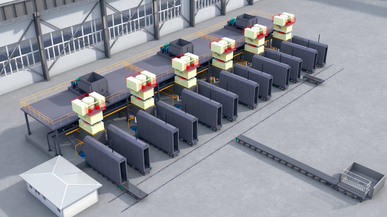 双工位石墨坩埚自动化成型生产线