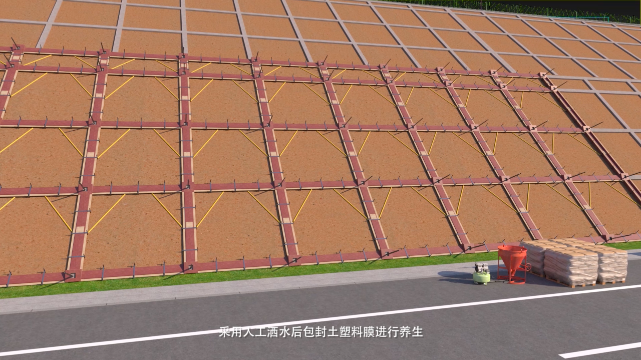 边坡锚索框格梁施工